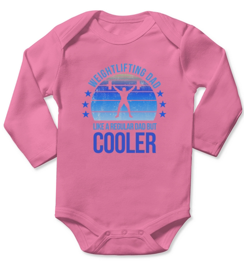Weightlifting Dad Weight Lifter Fan Fathers Day Long Sleeve Baby One-Piece
