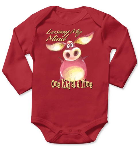 Womens Losing my Mind One Kid at a Time Long Sleeve Baby One-Piece