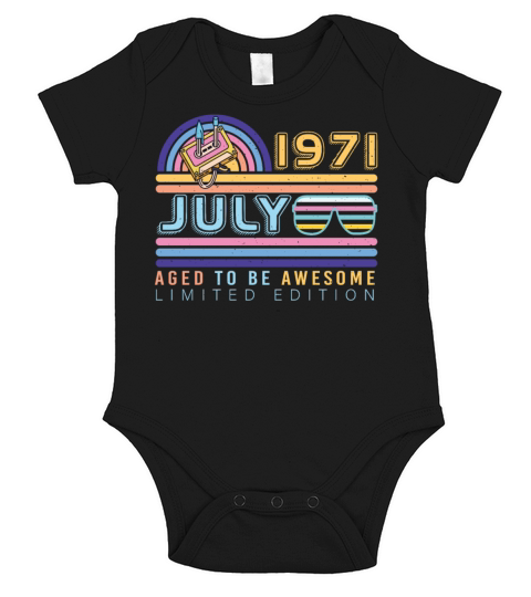 1971 July Vintage Short Sleeve Baby One-Piece