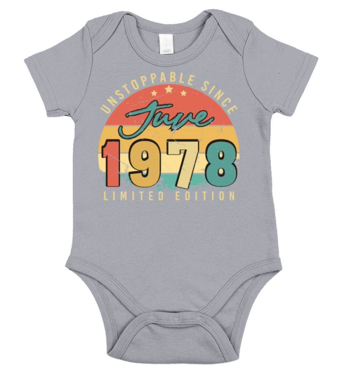1978 June Birthday Greeting Short Sleeve Baby One-Piece