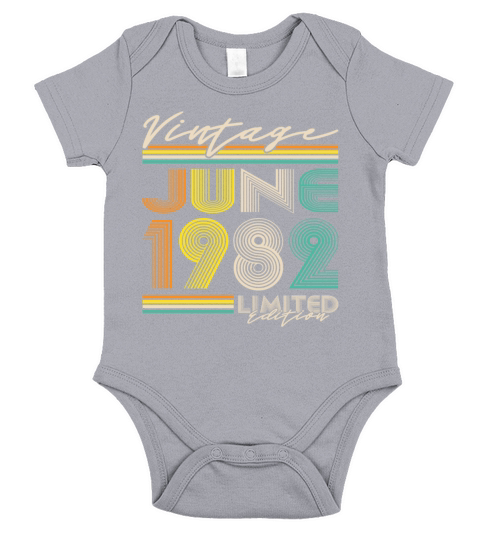 40th birthday vintage june 1982 limited edition Short Sleeve Baby One-Piece
