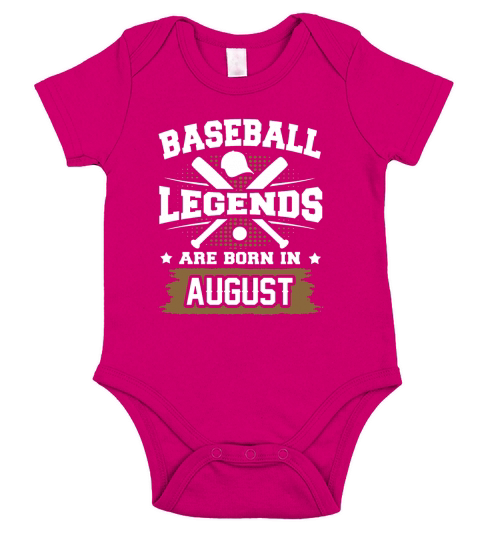 Baseball Legends Are Born In August Short Sleeve Baby One-Piece