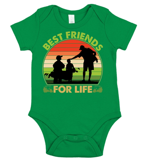Best Friends For Life Golfing Fathers Day Short Sleeve Baby One-Piece