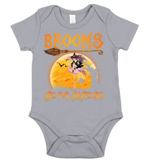 Brooms Are For Amateurs Halloween Witch Riding Short Sleeve Baby One-Piece