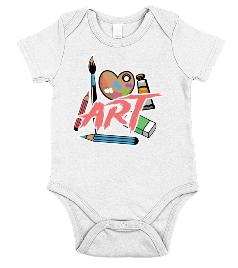 Creative Painting Colorful Arts Quote Short Sleeve Baby One-Piece