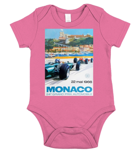 Gran Prix de Monaco, 1966, original vintage poster Short Sleeve Baby One-Piece