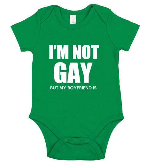 I am not gay but my boyfriend is - Coffee Mug (colored) Short Sleeve Baby One-Piece