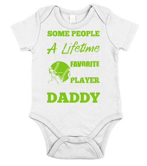 Mens My Favorite Softball Player Calls Me Daddy Fathers Day Gift Short Sleeve Baby One-Piece