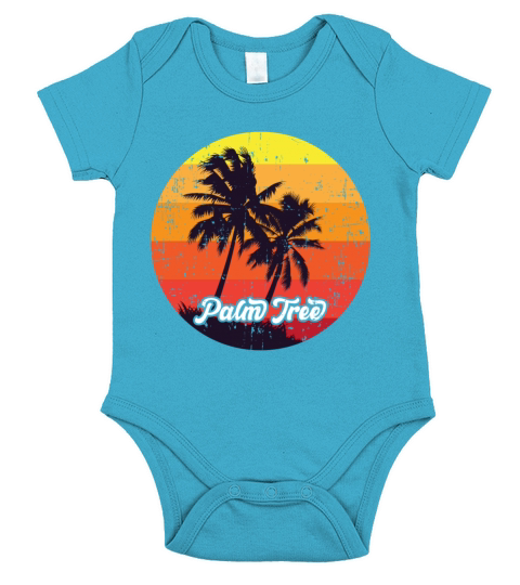 palm trees Short Sleeve Baby One-Piece