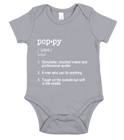 Poppy Definition T Shirt  Funny Father Short Sleeve Baby One-Piece