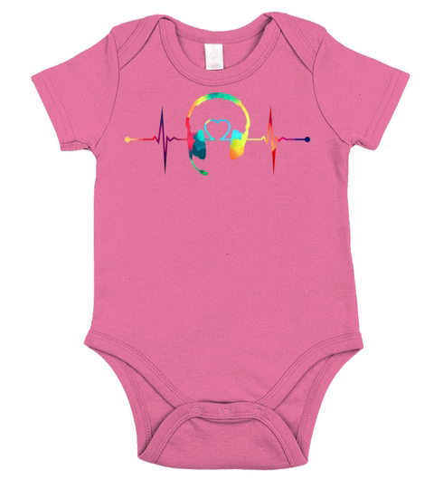 Retro Watercolor Dispatcher Heartbeat Short Sleeve Baby One-Piece