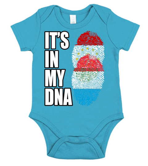 Tajikistani And Luxembourgish Vintage Heritage DNA Short Sleeve Baby One-Piece