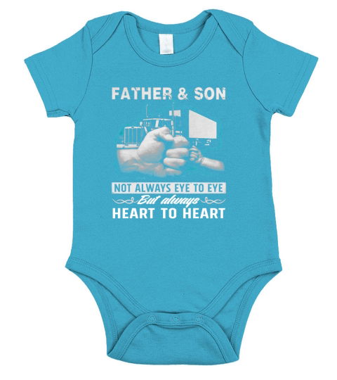Trucker Dad And Son Frontside Short Sleeve Baby One-Piece