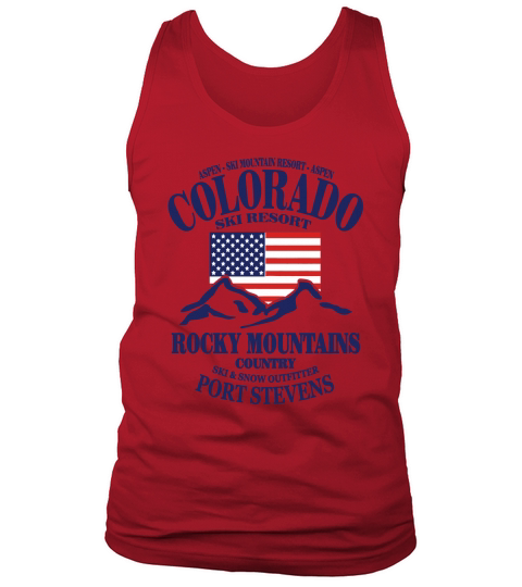 Aspen - Colorado Ski Resort - USA Flag T-Shirts Tank Top Unisex