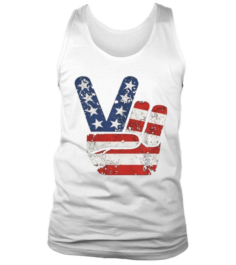 Vintage American Flag Big Peace Sign Tank Top Unisex