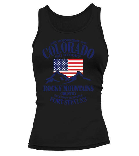 Aspen - Colorado Ski Resort - USA Flag T-Shirts Tank top Woman