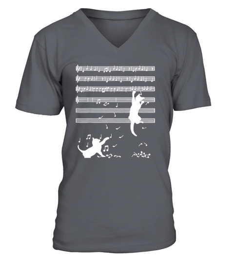 Cats Playing Musical Notes And Make It Down shirt V-Neck T-shirt