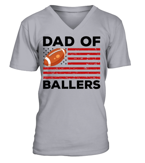 Dad of Ballers Softball Lovers Retro Vintage V-Neck T-shirt