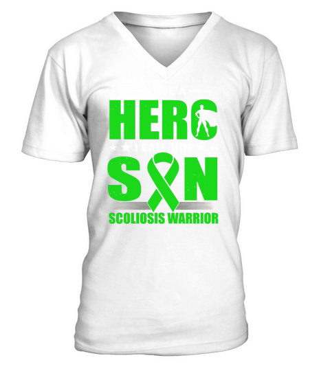 For my son, SCOLIOSIS warrior V-Neck T-shirt
