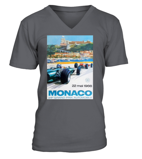 Gran Prix de Monaco, 1966, original vintage poster V-Neck T-shirt