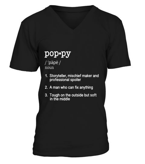Poppy Definition T Shirt  Funny Father V-Neck T-shirt