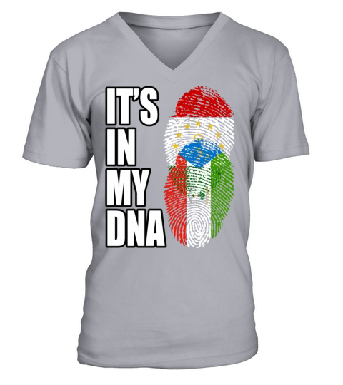 Tajikistani And Equatorial Guinean Vintage Heritag V-Neck T-shirt