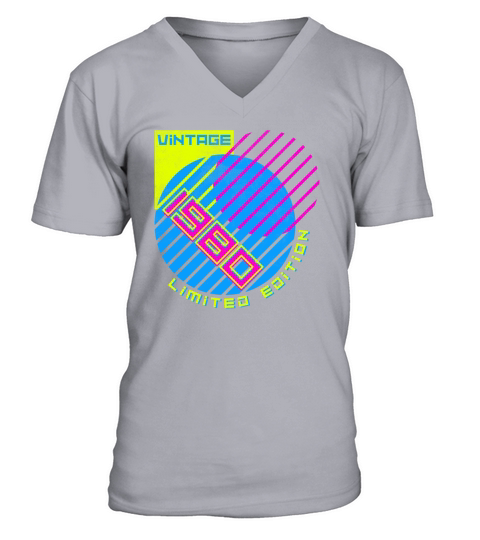 Vintage 1980 Vintage Retro Birthday V-Neck T-shirt