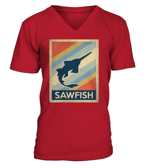 Vintage style sawfish Tshirt V-Neck T-shirt