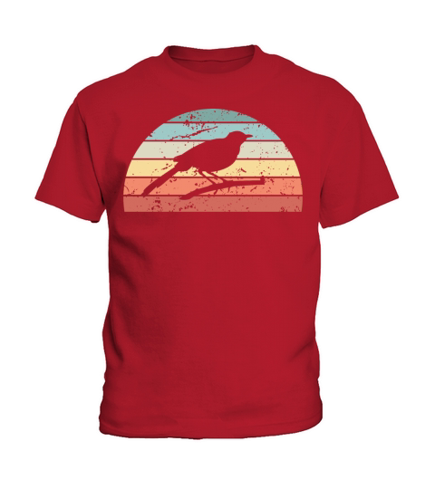 Retro Birding Sunset Vintage Bird Sunrise Kids T-Shirt