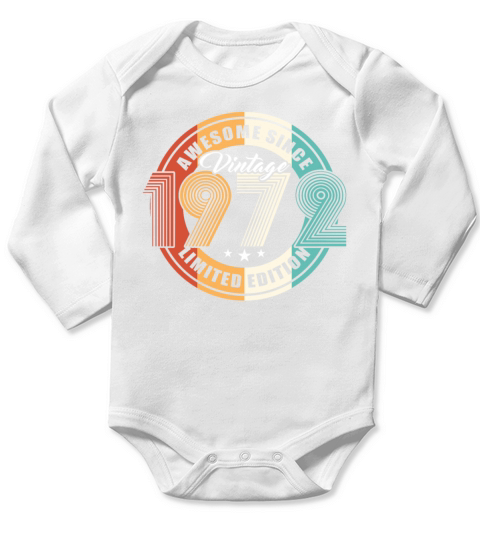 50th birthday vintage 1972 awesome since 1972 Long Sleeve Baby One-Piece
