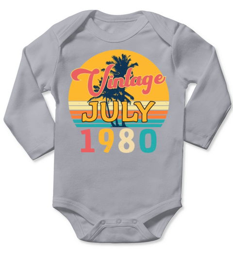 Born In July 1980 Long Sleeve Baby One-Piece