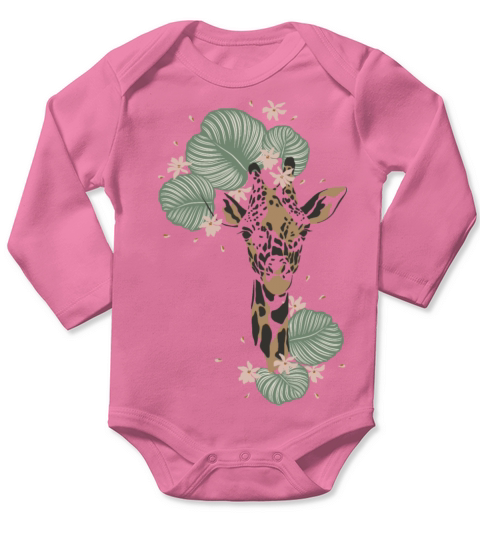 cute face giraffe Long Sleeve Baby One-Piece