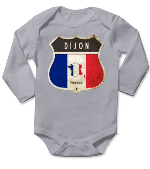 Dijon France coat of arms flags design Long Sleeve Baby One-Piece