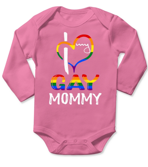 Love Gay Mommy Pride LGBT Rainbow Pride Month Long Sleeve Baby One-Piece