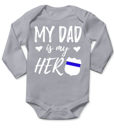 My Dad is my Hero T-Shirt - Police Officer Dad Shirt Black Youth B074G66QZ1 1 Long Sleeve Baby One-Piece