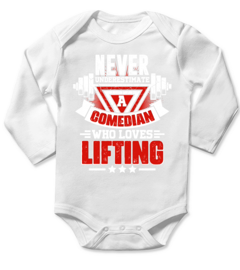 Never Underestimate Comedian Gym Workout Fitness W Long Sleeve Baby One-Piece