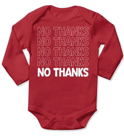 No Thanks Feminist Funny 90s Vintage Retro Women Long Sleeve Baby One-Piece