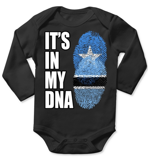 Somali And Botswanan Vintage Heritage DNA Flag Long Sleeve Baby One-Piece
