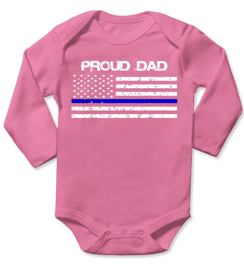 Thin Blue Line Dad Long Sleeve Baby One-Piece