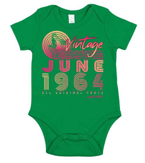 1964 June Vintage Short Sleeve Baby One-Piece