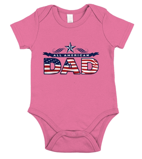 All American Dad T-Shirts Short Sleeve Baby One-Piece