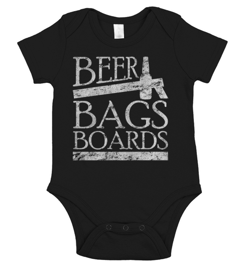 Beer Bags Boards Funny Cornhole T-Shirt Short Sleeve Baby One-Piece