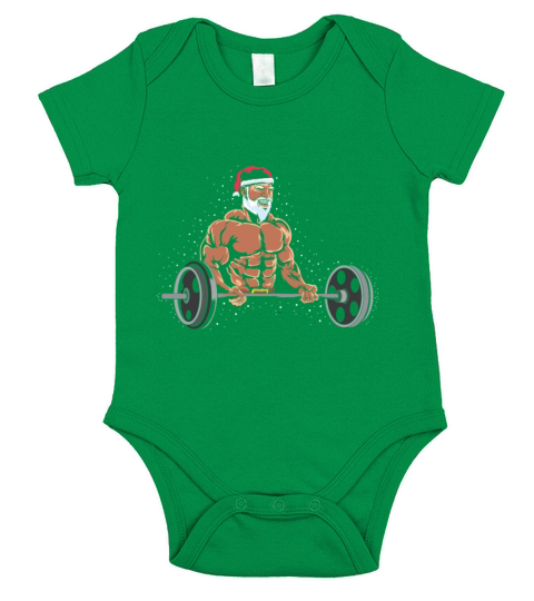 Bodybuilding Bodybuilder Christmas Santa Lifting Short Sleeve Baby One-Piece