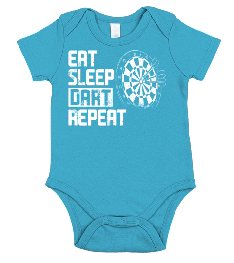 Darts Board Vintage Eat Sleep Dart Short Sleeve Baby One-Piece