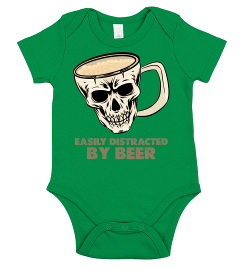 Easily Distracte By Beer Short Sleeve Baby One-Piece