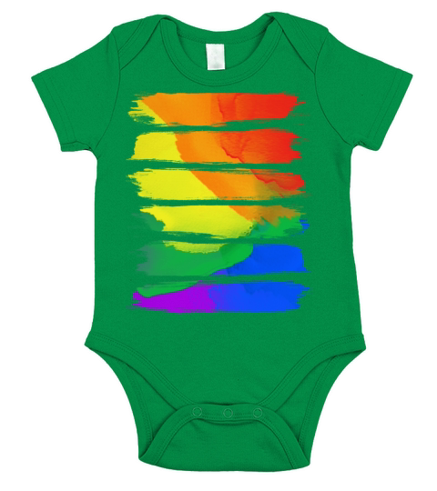 LGBTQ Rainbow Flag Lesbian Gay Bisexual Trans Short Sleeve Baby One-Piece