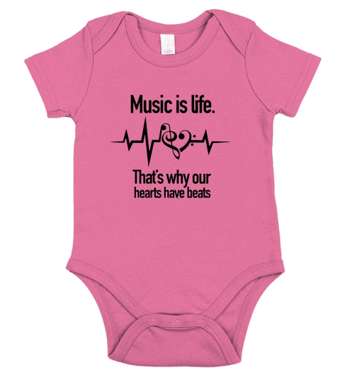 Music is Life that’s why our hearts have beats Short Sleeve Baby One-Piece