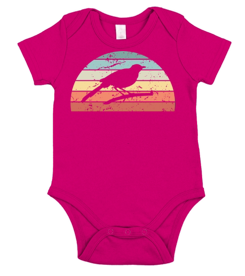 Retro Birding Sunset Vintage Bird Sunrise Short Sleeve Baby One-Piece