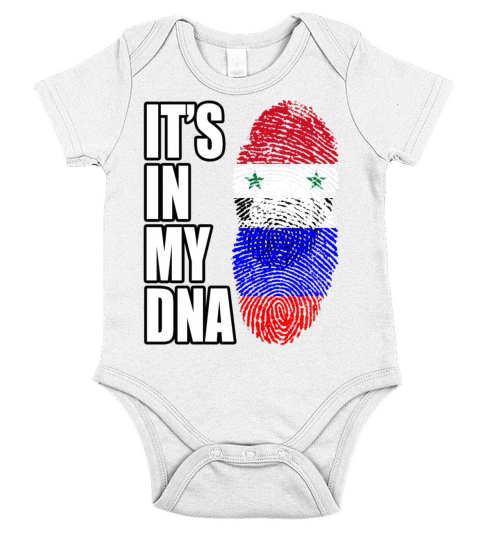 Syrian And Russian Vintage Heritage DNA Flag Short Sleeve Baby One-Piece