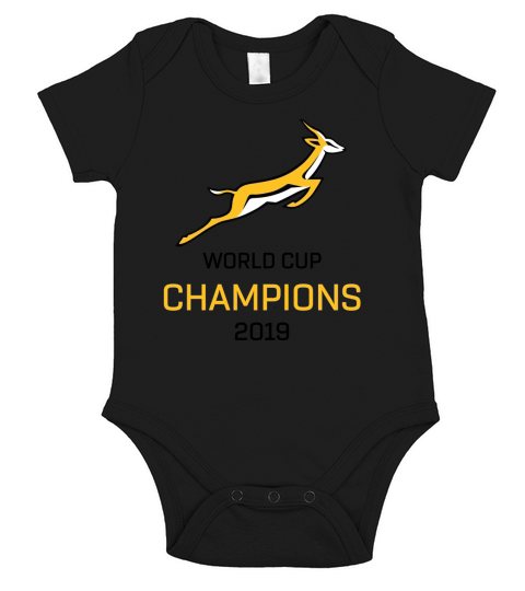 World Cup Champions 2019 South Africa Rugby Jersey Springboks White T-shirt Short Sleeve Baby One-Piece